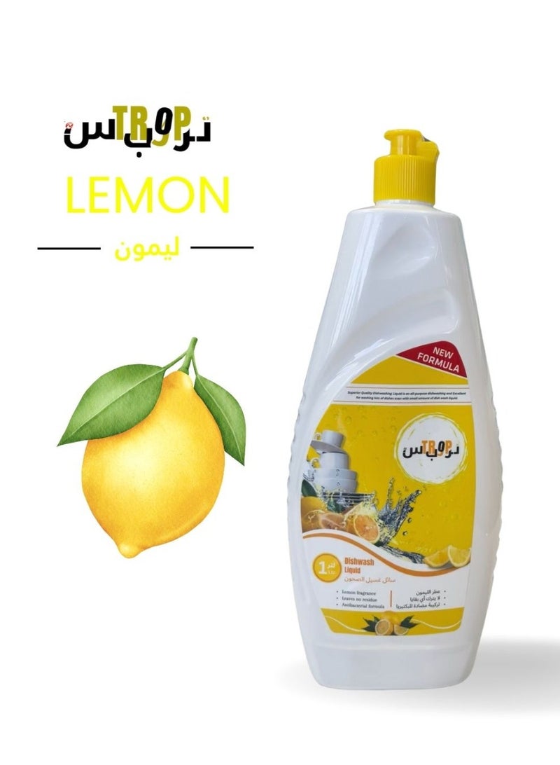 TROPS Lemon Dishwashing Liquid 1 L Pack Of 10+2 FREE PACK - Image 1