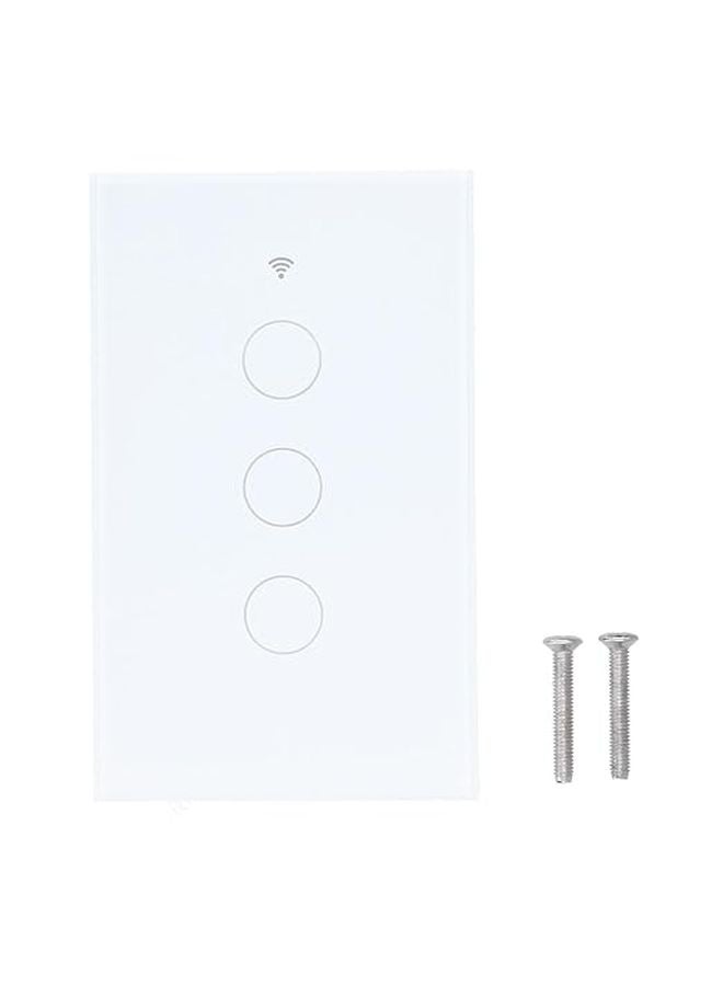 Smart Zigbee Light Switch White 3 Gang Touch Panel Remote Control Timer 100 240V AC - Image 1