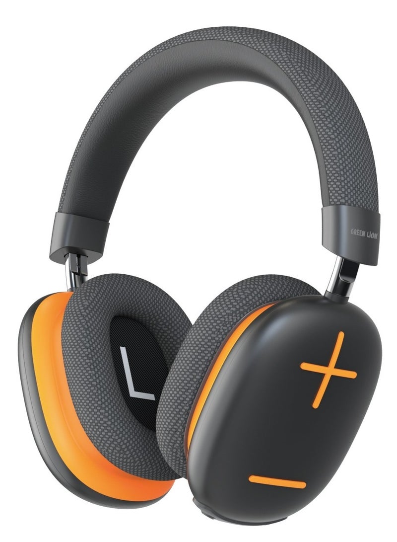GREEN LION Echo Max Headphone / 48 Hours Play Time / 10m Transmission Range / Built in Microphone / Bluetooth V5.3 - Black & Orange - Image 1