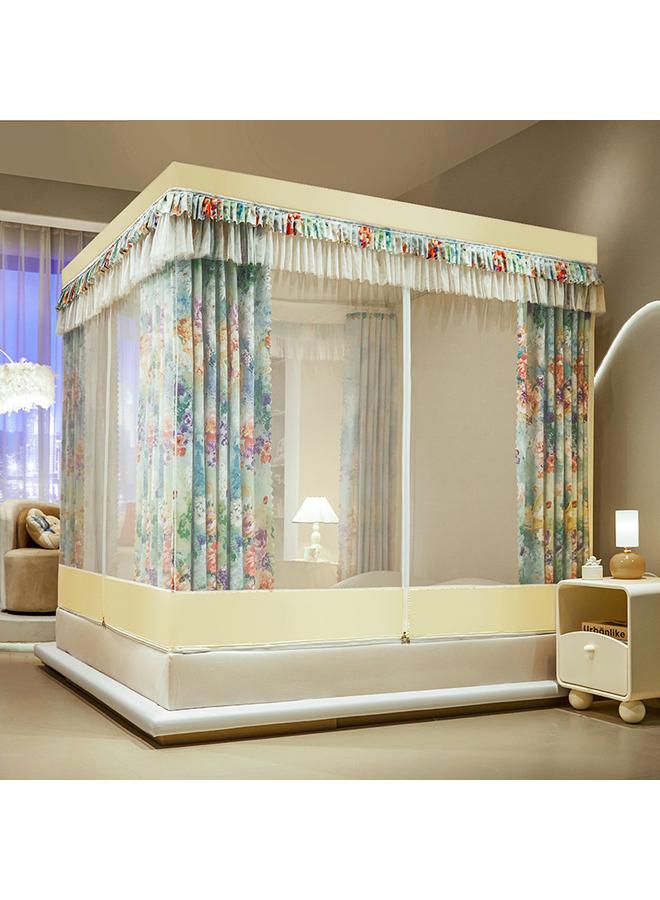 Bluejw 360-degree Anti-mosquito Integrated Shading Anti-fall Mosquito Net Three-door Baking Varnish Bracket Encryption Net Yarn Back To The Bottom Square Net - Image 1