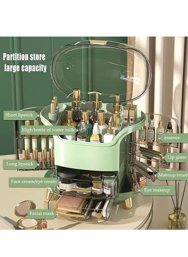 Sharpdo Dustproof Cosmetic Storage Box,Cosmetics Skincare Jewelry Lipstick Organizer,Multi-Function Makeup Case,Makeup Organizer Box,Makeup Organizer for Vanity, Dresser,Bedroom Countertop - Image 4