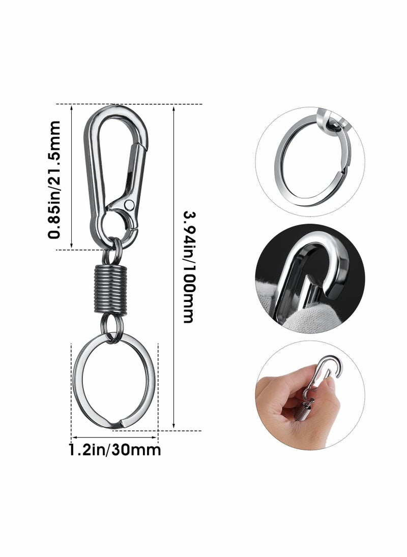 SYOSI - 10 Pieces Carabiner Keychain with Spring Heavy Duty Zinc Alloy Key Chain Car Key Holder Keyring Carabiner Ring Quick Release Key Chain for Backpack - Image 1