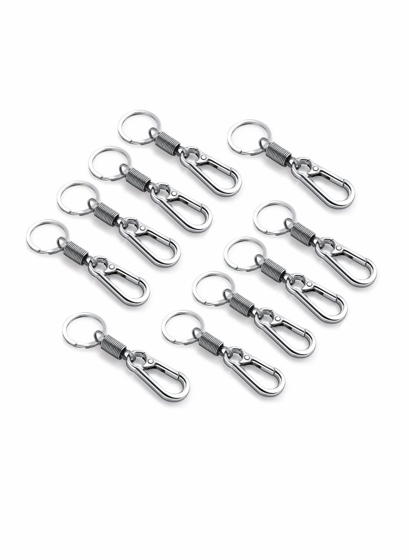 SYOSI - 10 Pieces Carabiner Keychain with Spring Heavy Duty Zinc Alloy Key Chain Car Key Holder Keyring Carabiner Ring Quick Release Key Chain for Backpack - Image 1
