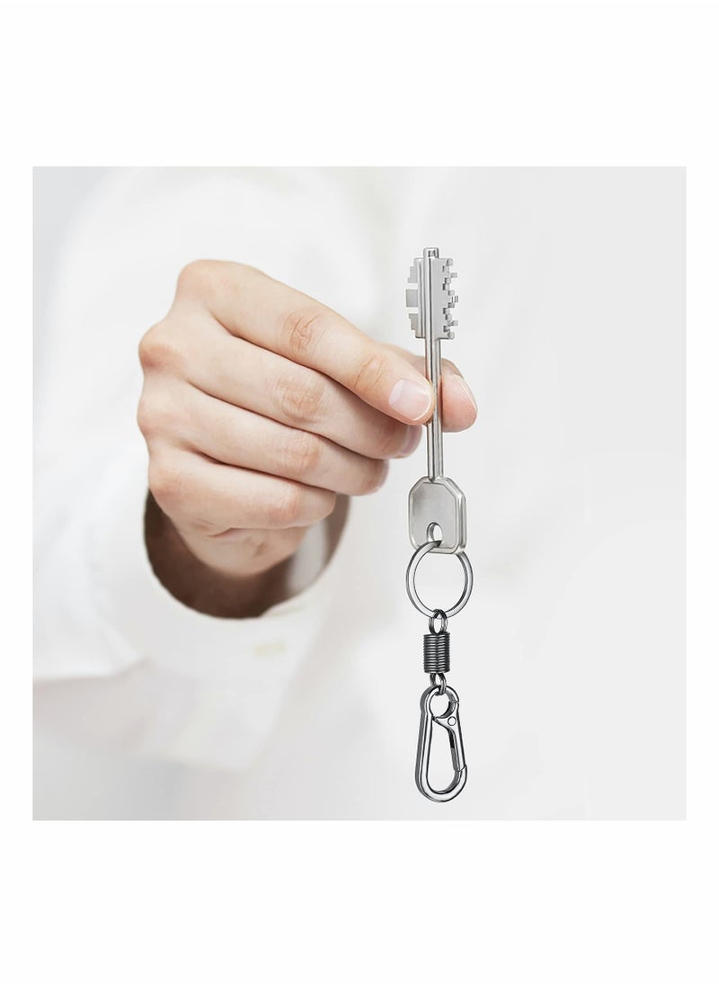 SYOSI - 10 Pieces Carabiner Keychain with Spring Heavy Duty Zinc Alloy Key Chain Car Key Holder Keyring Carabiner Ring Quick Release Key Chain for Backpack - Image 1