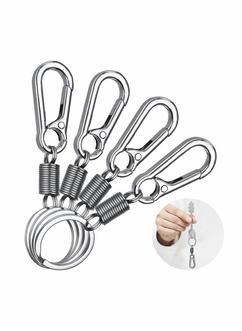 SYOSI - 10 Pieces Carabiner Keychain with Spring Heavy Duty Zinc Alloy Key Chain Car Key Holder Keyring Carabiner Ring Quick Release Key Chain for Backpack - Image 1
