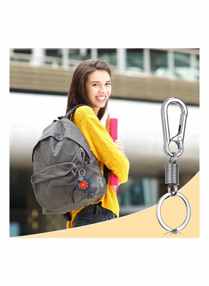 SYOSI - 10 Pieces Carabiner Keychain with Spring Heavy Duty Zinc Alloy Key Chain Car Key Holder Keyring Carabiner Ring Quick Release Key Chain for Backpack - Image 1