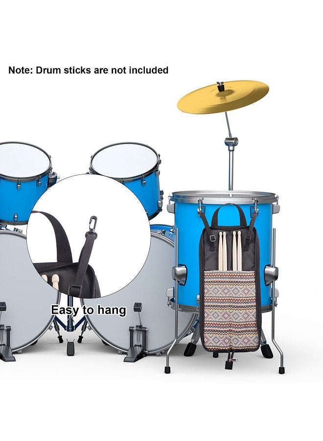 Generic Drum Stick Bag Drumsticks Mallet Case Oxford Fabric with Hanging Hooks Wear-resistant Portable Drum Stick Holder Percussion Accessories  - Image 3