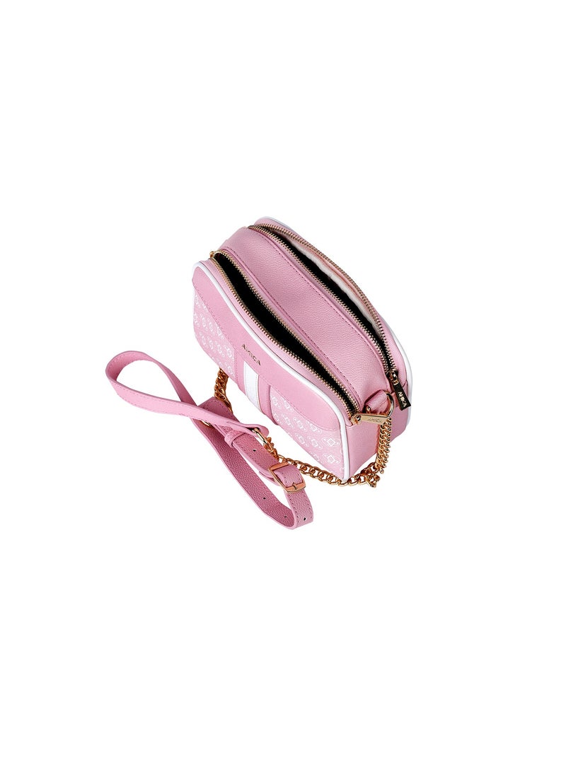 AMICA Lois Signature Monogramed Women's Shoulder Crossbody bag in Textured Leather - Image 4