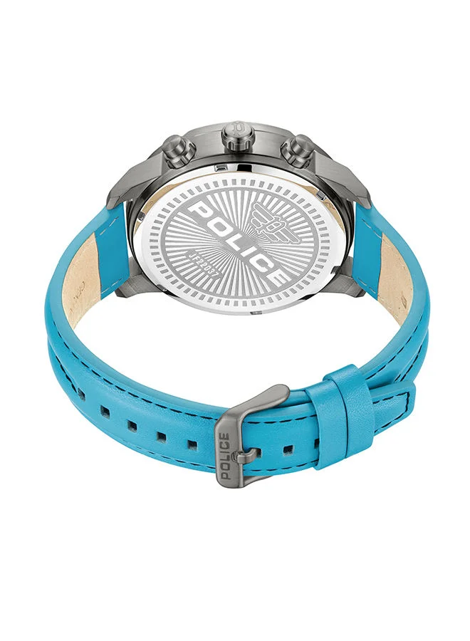 POLICE Huntley Watch For Men Grey Dial And Blue Leather Strap
