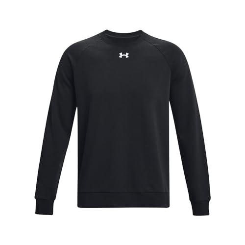 Under Armour Men's Rival Fleece Crew, (001) Black / / White, Large - Image 1