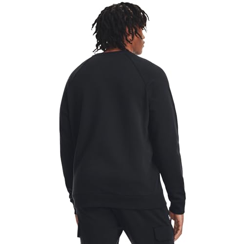 Under Armour Men's Rival Fleece Crew, (001) Black / / White, Large - Image 5