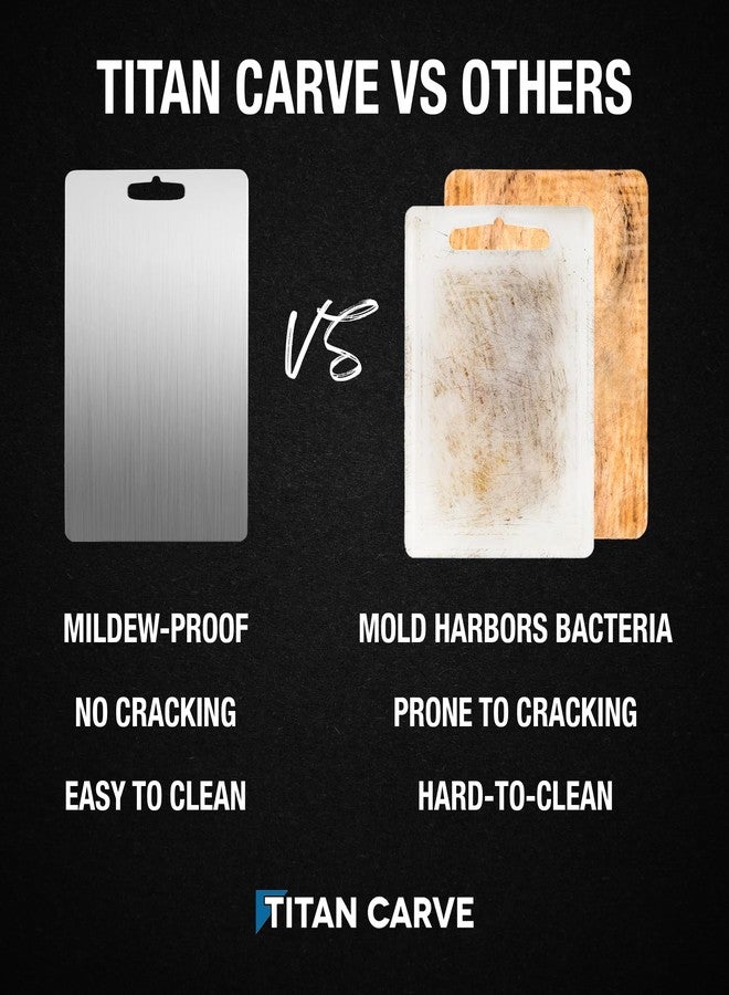 FREEZE2TRIM Titan Carve Titanium Cutting Board | Double-Sided Metal Titan Carve Cutting Board for Kitchen Chopping Board Dishwasher Safe, Rustproof & Durable for Meat & Vegetables | 13.4 x 9 Inches - Image 3