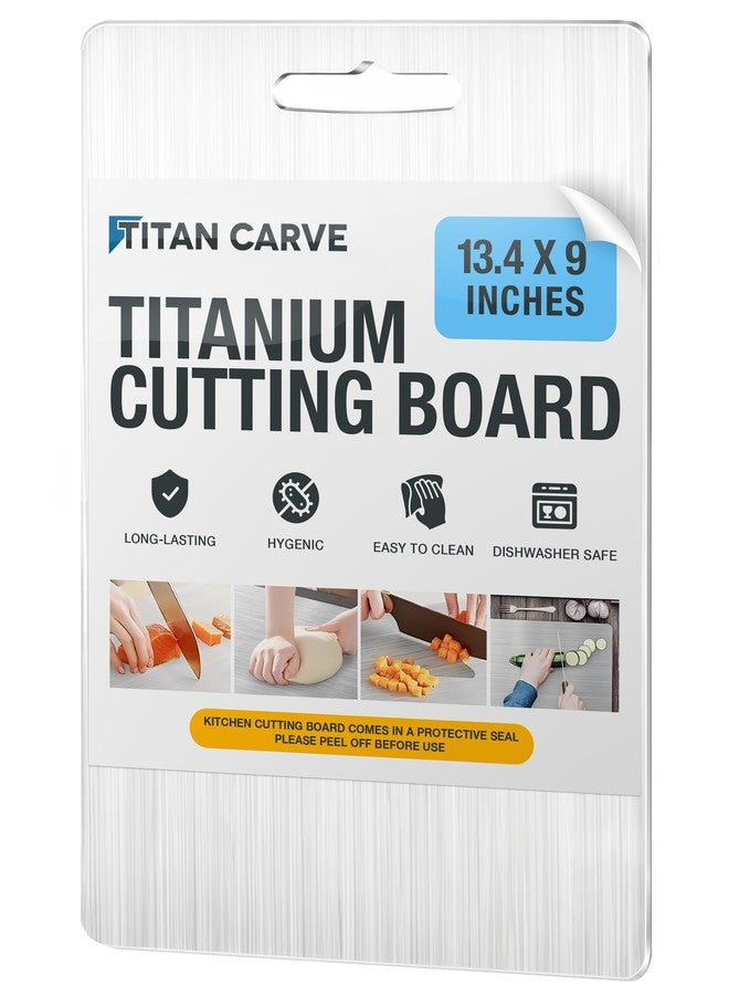 FREEZE2TRIM Titan Carve Titanium Cutting Board | Double-Sided Metal Titan Carve Cutting Board for Kitchen Chopping Board Dishwasher Safe, Rustproof & Durable for Meat & Vegetables | 13.4 x 9 Inches - Image 1