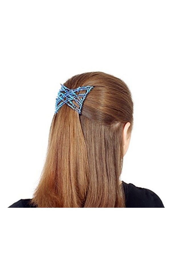 Hair Clip For Fine Thin Sleek & Straight Hair Easy Comfy Styles That Hold Snug Add Volume With No Pressure Comfy Double Comb With Elastic For Updo Ponytail Twists & Buns (Silver Medium)