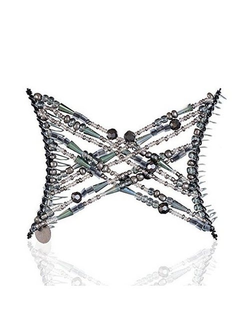 Hair Clip For Fine Thin Sleek & Straight Hair Easy Comfy Styles That Hold Snug Add Volume With No Pressure Comfy Double Comb With Elastic For Updo Ponytail Twists & Buns (Silver Medium)