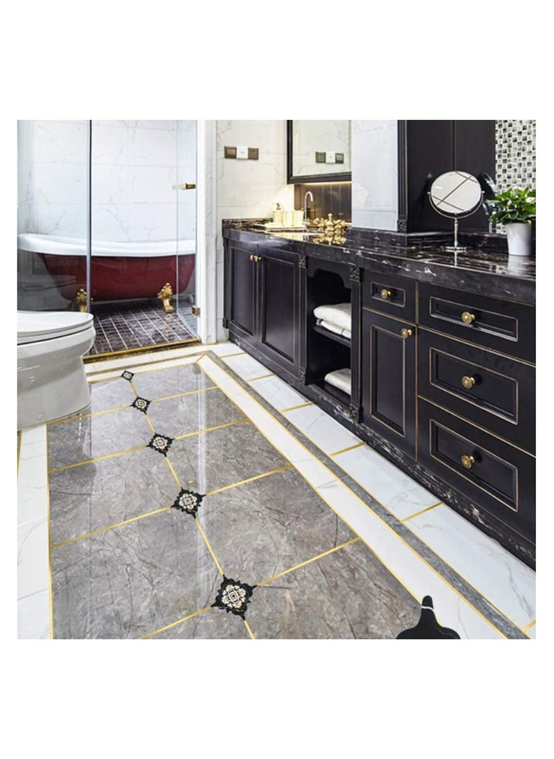 Generic - Home Tiles Decoration Self Adhesive Golden Tape Wall Stickers Home Decoration Golden Metalized Polyester Film Tape with Acrylic Adhesive 0.5 cm x 5 meter - Image 1