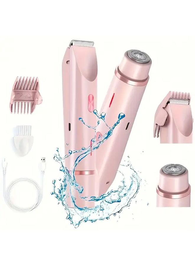بنك 2 في 1 مزيل شعر كهربائي نسائي مزدوج الرأس وماكينة حلاقة بشحن USB - Image 1