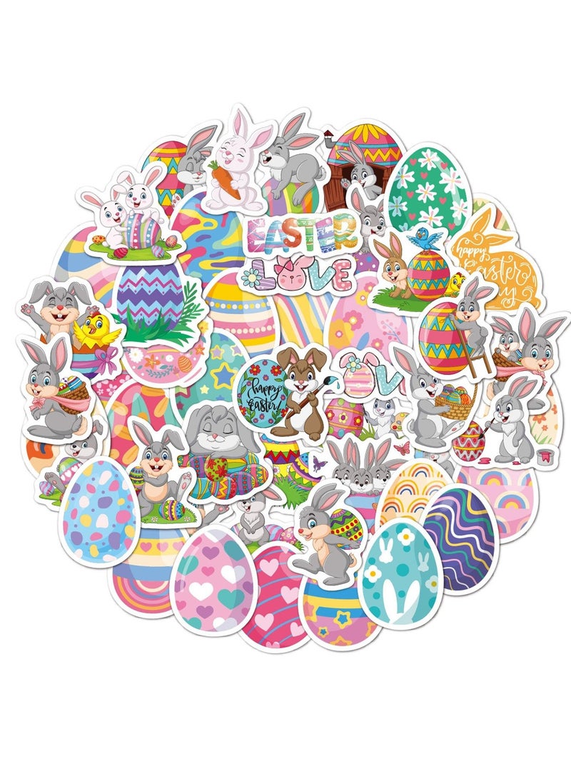50 Easter bunny & eggs Stickers for school & party favors