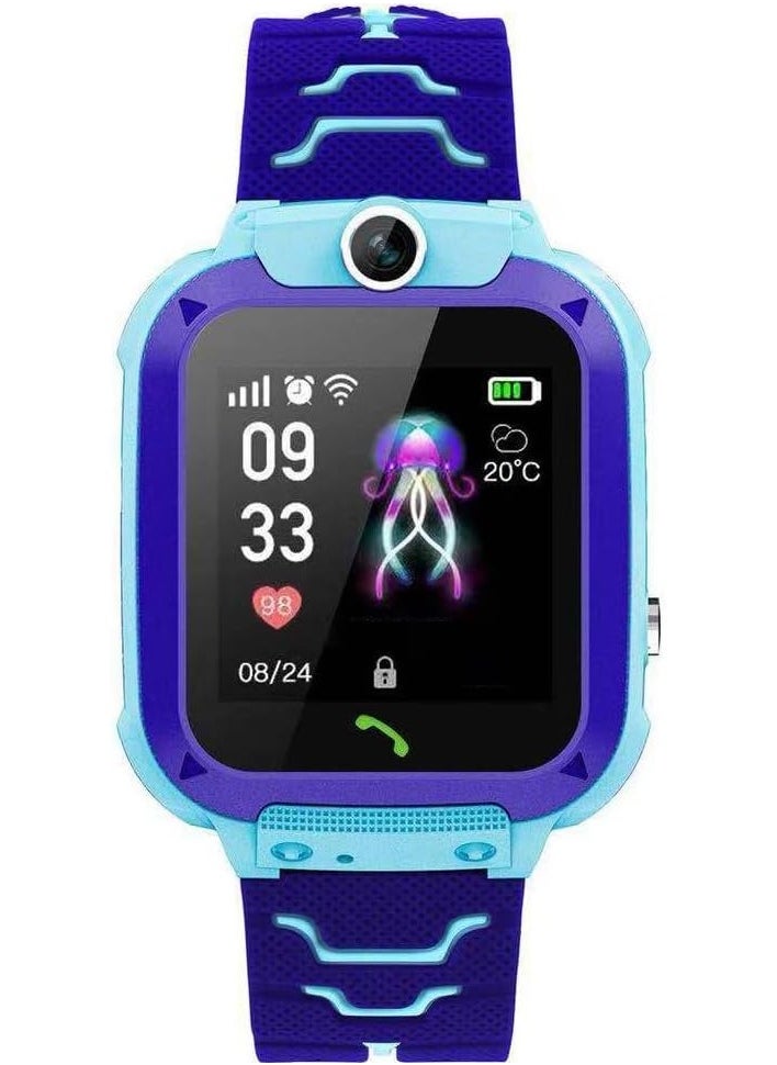 modio - Modio MK06 Kids Smartwatch – GPS Tracking, Two-Way Calling, SOS Emergency Button, Camera, Flashlight, and Waterproof Design for Safe and Fun Everyday Use (Blue) - Image 1