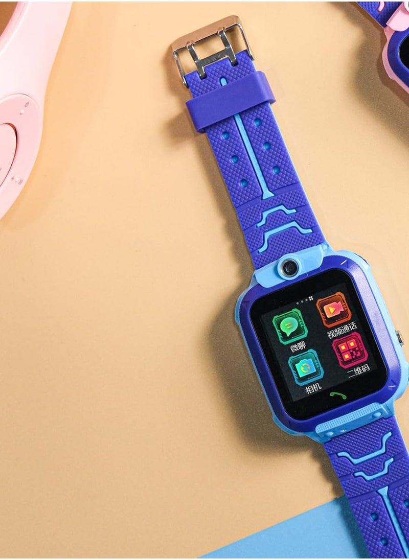 modio - Modio MK06 Kids Smartwatch – GPS Tracking, Two-Way Calling, SOS Emergency Button, Camera, Flashlight, and Waterproof Design for Safe and Fun Everyday Use (Blue) - Image 1