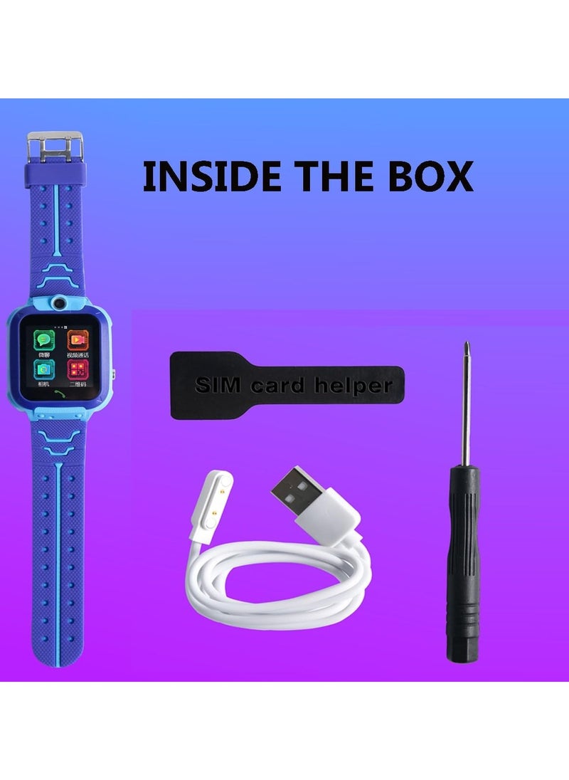 modio - Modio MK06 Kids Smartwatch – GPS Tracking, Two-Way Calling, SOS Emergency Button, Camera, Flashlight, and Waterproof Design for Safe and Fun Everyday Use (Blue) - Image 1