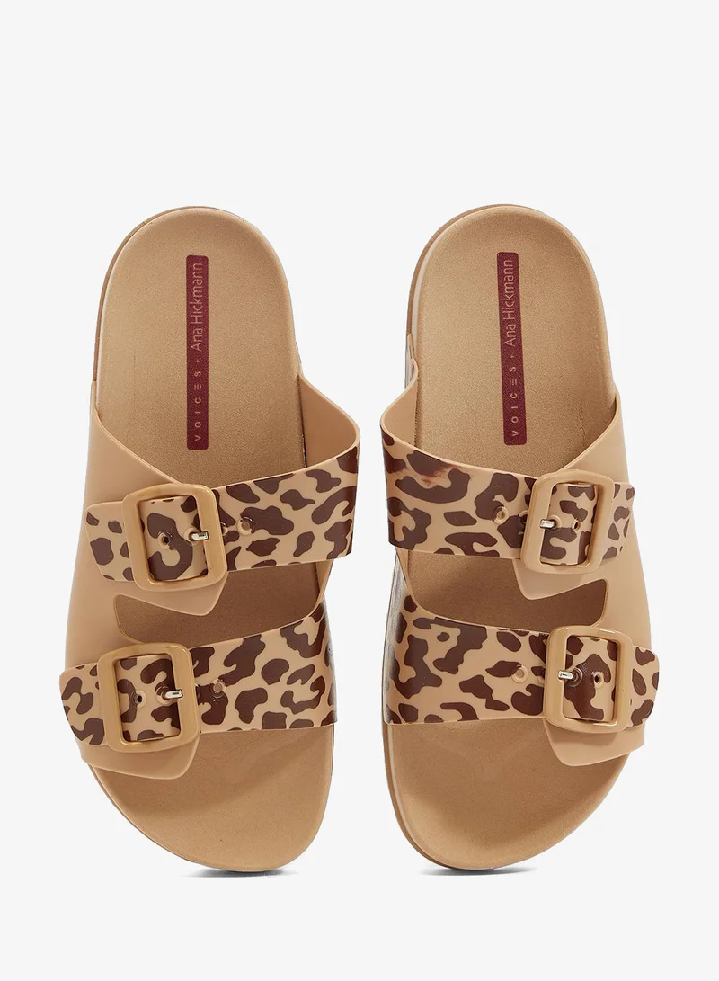 Voices Folk Women'S Birken Style Sandal With Adjustable Strap - Brown