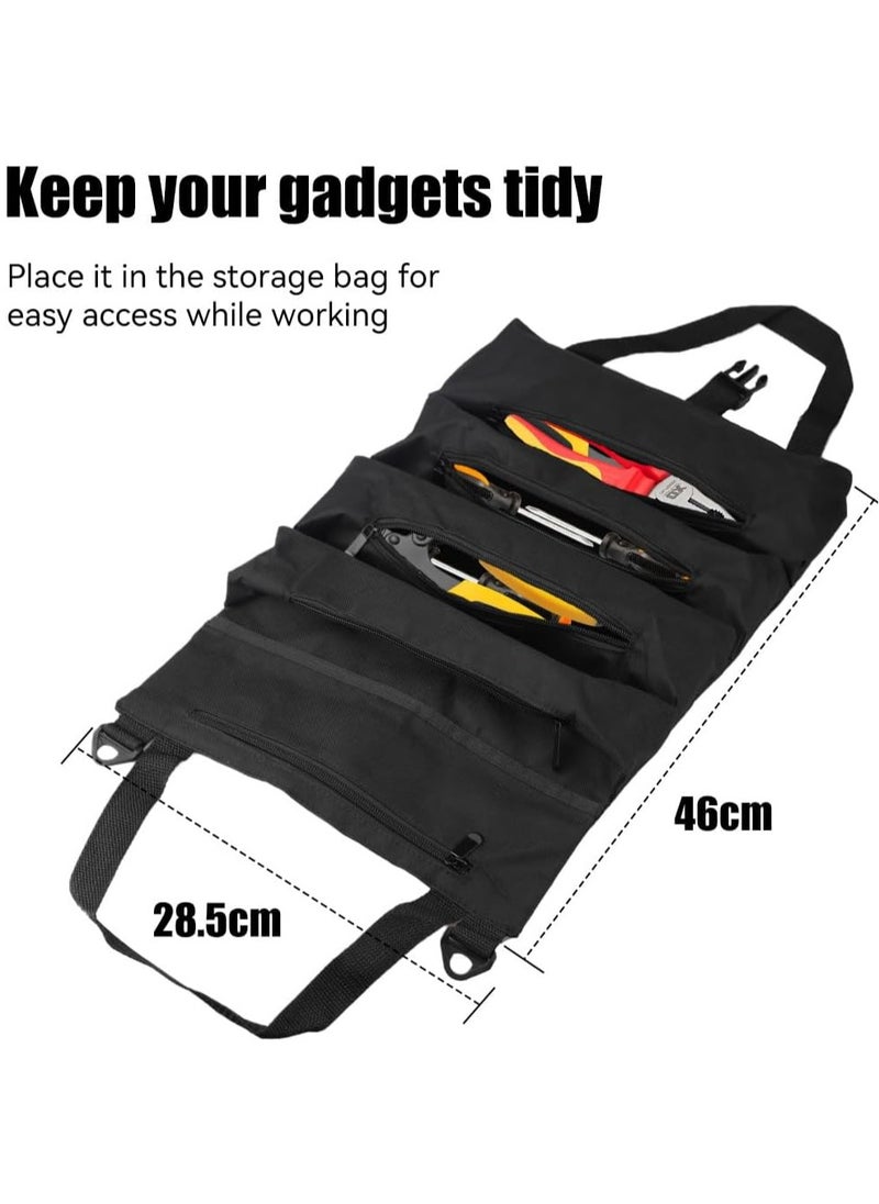 ARNOTEC - Home Tool Kits for All Purpose,Tool Bags,Electrician Tool Bag Oxford Cloth,Car Portable Multi-functional Craftsman Tool Bag (Black) - Image 1