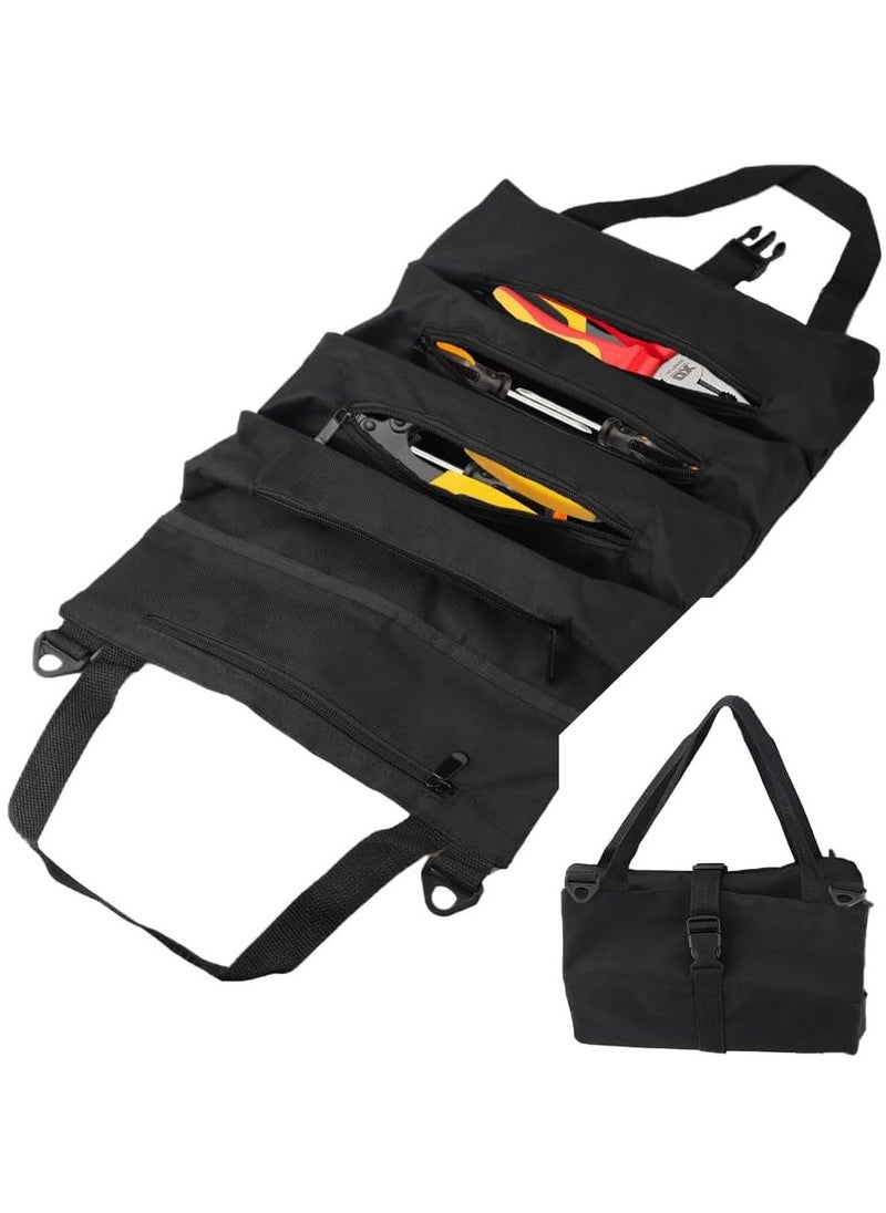 ARNOTEC - Home Tool Kits for All Purpose,Tool Bags,Electrician Tool Bag Oxford Cloth,Car Portable Multi-functional Craftsman Tool Bag (Black) - Image 1