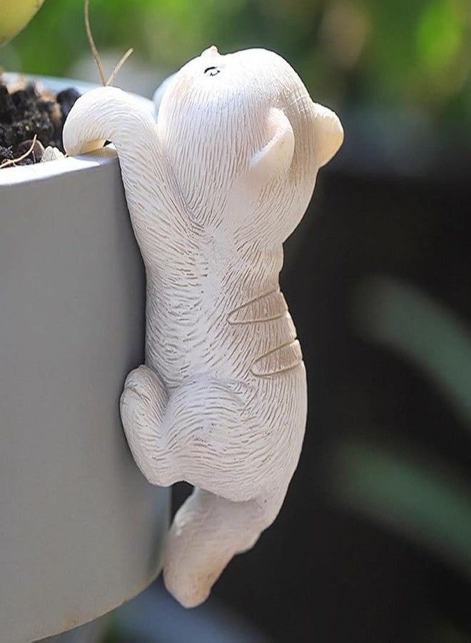 JARPSIRY Miniature Hanging Cat Figurines Flower Pot and Vase Hugger Cute Resin Kitten Bonsai Terrarium Edge Decor Planter Pot Hanger Fairy Garden Ornaments - Image 1