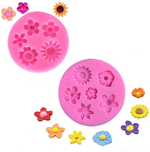 Jubilant Silicone Fondant Cake Molds Daisy Rose Chrysanthemum Flower Candy Choclate Mold for Soap Crafting Projects and Cake Decoration (Color: Pink), 8 x 7 x 1.2 Centimeters - Image 4