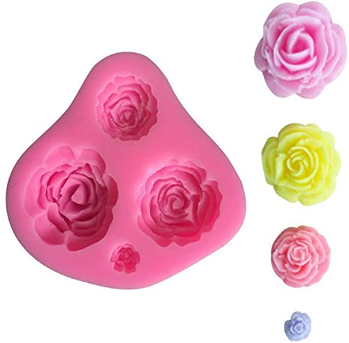 Jubilant Silicone Fondant Cake Molds Daisy Rose Chrysanthemum Flower Candy Choclate Mold for Soap Crafting Projects and Cake Decoration (Color: Pink), 8 x 7 x 1.2 Centimeters - Image 5