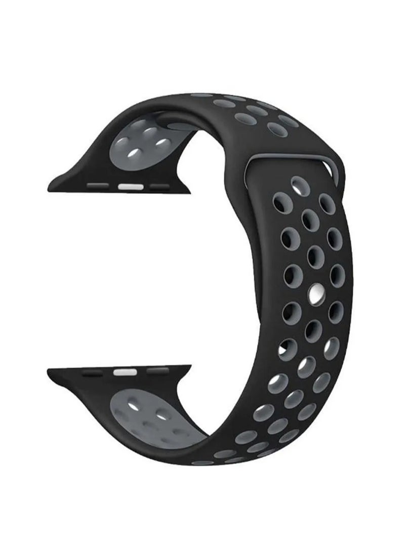 HEXABEX - Apple Watchband 46mm/45mm/44mm/49mm Dot Apple Watch Strap for Apple Watch All Series Black/Grey - Image 1
