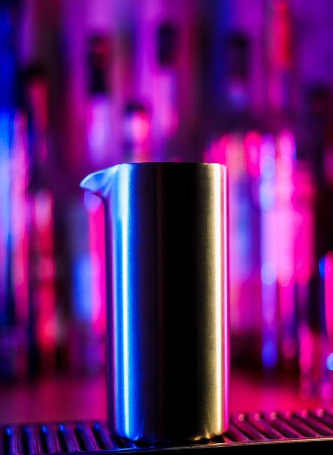 Amehla Metal Cocktail Mixing Glass - 18oz Stainless Steel Double Walled Insulated Metal Bar Bartending Mixing Pitcher (Brushed) - Image 2