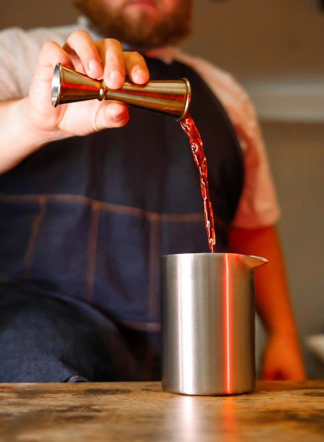 Amehla Metal Cocktail Mixing Glass - 18oz Stainless Steel Double Walled Insulated Metal Bar Bartending Mixing Pitcher (Brushed) - Image 3