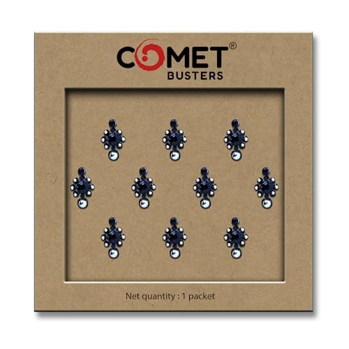 Comet Busters Black Bindis With Silver Stones (BV748) - Image 5