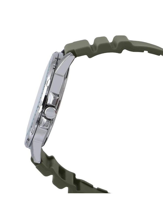 CASIO Men's Analog White Dial Green Resin Band Watch MTP-VD300-3BUDF - Image 2