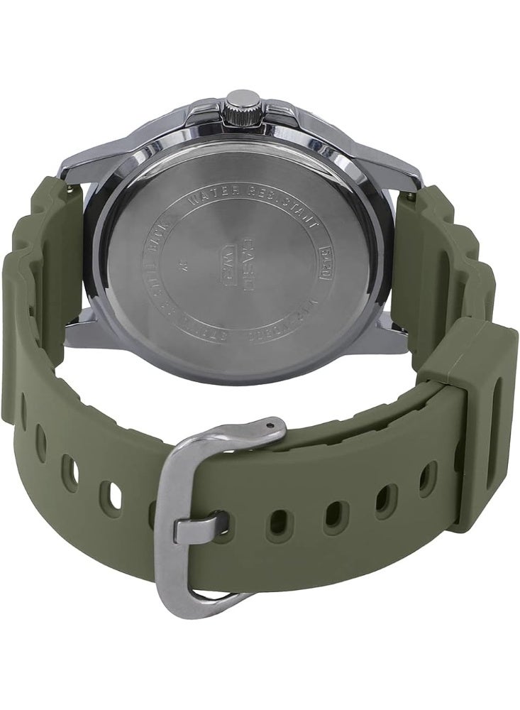 CASIO Men's Analog White Dial Green Resin Band Watch MTP-VD300-3BUDF - Image 3