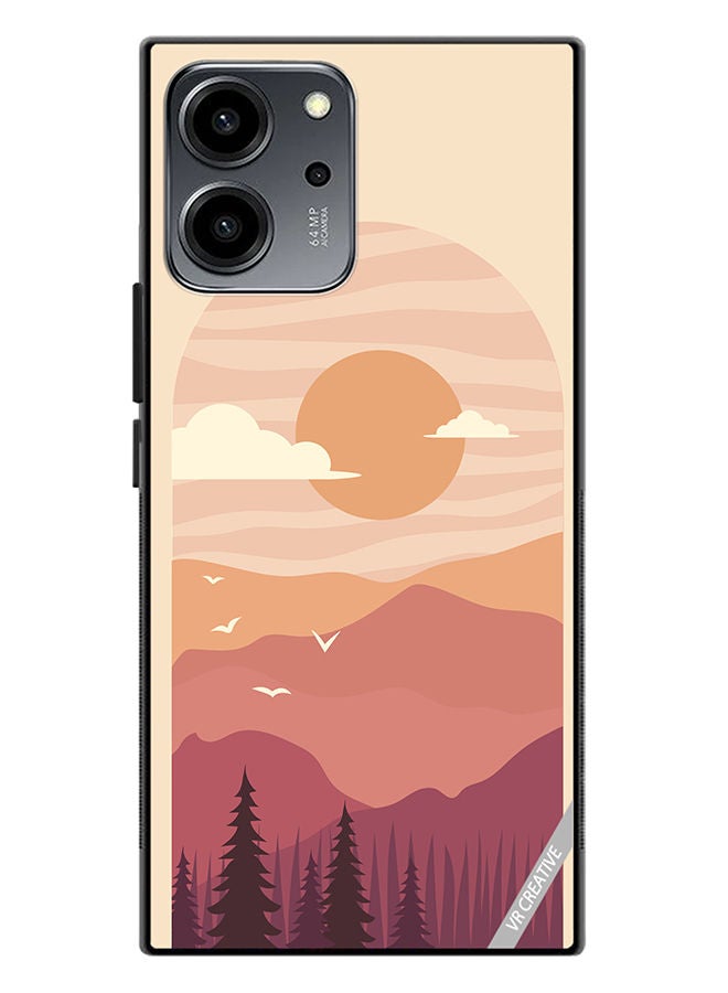 VR CREATIVE Protective Case Cover For Honor 80 SE Abstract Landscape Design Multicolour - Image 1