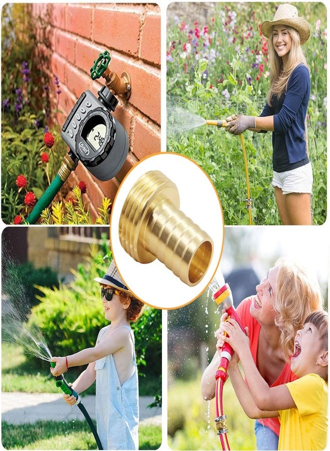 Hooshing 2PCS Soild Brass 3/4" Barb x 3/4" Male GHT Thread Garden Hose Repair Connector Male Hose End Mender with Stainless Steel Clamps - Image 3