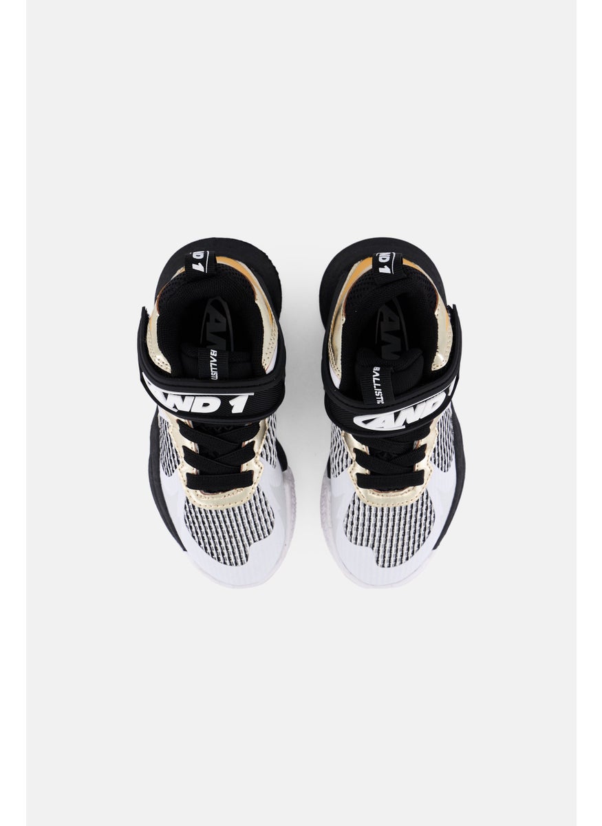 And1 Kids Boy Ballistic Velcro Closure Training Shoes, White  - Image 3