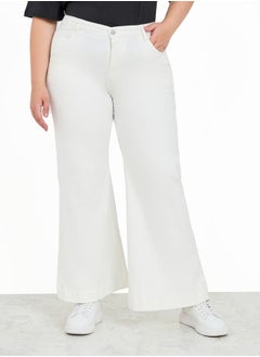 Styli Solid Wide Leg Ankle Jeans  - Image 1