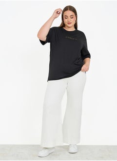 Styli Solid Wide Leg Ankle Jeans  - Image 2