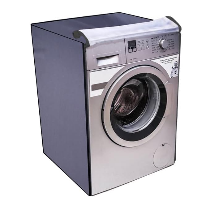 Nitasha Front load Waterproof Washing machine cover Compatible for Haier 8 kg | Cover Grey Color | Front Flap Clear Transparent - Image 1
