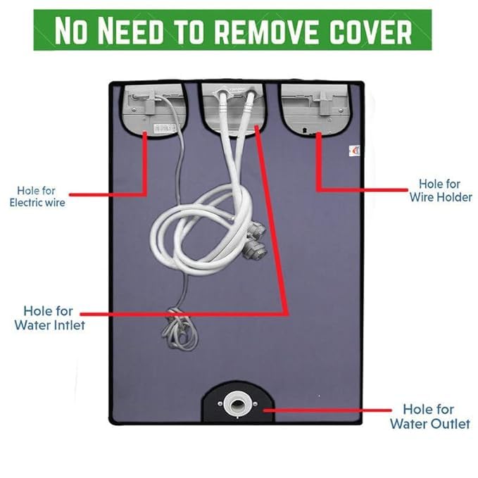 Nitasha Front load Waterproof Washing machine cover Compatible for Haier 8 kg | Cover Grey Color | Front Flap Clear Transparent - Image 2