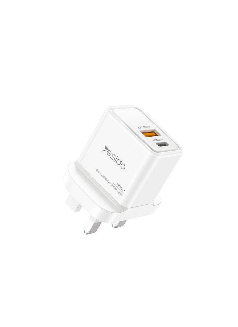 xozgdovg - 20W gallium nitride A+C travel charger is compact and portable. British regulations apply to Apple 16 mobile phone charging head. - Image 1