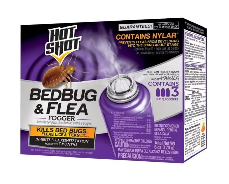 Hot Shot Bedbug & Flea Fogger For Insects, Aerosol, 3/2-Ounce, Pack of 6, Multolor - Image 1
