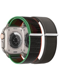 BORTONY Apple Watch Band 42mm 44mm 45mm 49mm Women Men Alpine Loop Nylon Strap Adjustable Metal Hook for iWatch Ultra Series SE 8/7/6/5/4/3/2/1 2 Pack  - Image 1