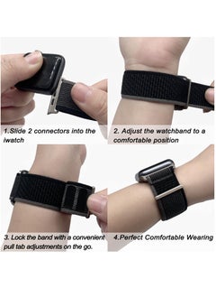 BORTONY Apple Watch Band 42mm 44mm 45mm 49mm Women Men Alpine Loop Nylon Strap Adjustable Metal Hook for iWatch Ultra Series SE 8/7/6/5/4/3/2/1 2 Pack  - Image 4