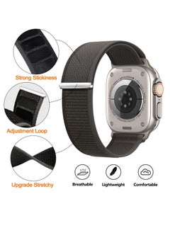 BORTONY Apple Watch Band 42mm 44mm 45mm 49mm Women Men Alpine Loop Nylon Strap Adjustable Metal Hook for iWatch Ultra Series SE 8/7/6/5/4/3/2/1 2 Pack  - Image 3