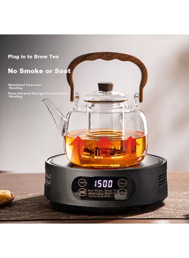 Yihutea Yihu Tea Glass Teapot Large Capacity Water Boiler Home Tea Brewing Set Electric Ceramic Stove Tea Maker - Image 2